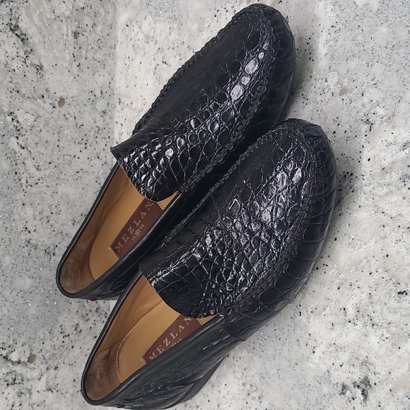 Mezlan Crocodile Leather Men's Loafers - Picture 1 of 10